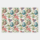 イースターエッグヴィンテージノスタルジックパターンNo 4 ラッピングペーパーシート (正面)