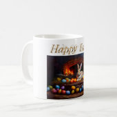 イースターエッグ付きイースターバニーハッピーイースター コーヒーマグカップ (正面左)