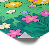 イースターエッグ付きイースターバニー ポスター (角)