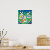 イースターエッグ付きイースターバニー ポスター (キッチン)