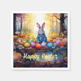 イースターエッグ付きピーターイースターバニー スタンダードカクテルナプキン