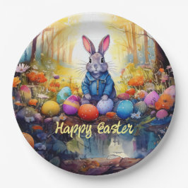 イースターエッグ付きピーターイースターバニー ペーパープレート