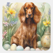 イースターエッグ付アイリッシュレッドセッター スクエアシール (正面)