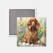 イースターエッグ付アイリッシュレッドセッター マグネット (正面/裏面)