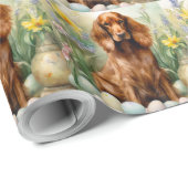 イースターエッグ付アイリッシュレッドセッター ラッピングペーパー (ロールコーナー)