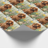イースターエッグ付アイリッシュレッドセッター ラッピングペーパー (角)