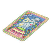 イースターエッグ妖精、ファンタジーラビットマグネット長方形 マグネット (左側)