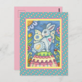 イースターエッグ妖精、春ハレファンタジー葉書 ポストカード (正面/裏面)