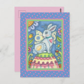 イースターエッグ妖精、春ハレファンタジー葉書 ポストカード (正面/裏面)