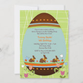 イースターエッグ少年誕生日パーティーの招待 招待状 (正面)