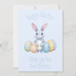 イースターエッグ幼稚園キッズブルーのかわいいバニー シーズンカード