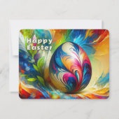 イースターエッグ抽象芸術鮮やかなカラーフロー –  シーズンカード (正面)