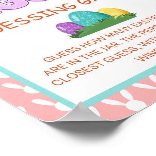 イースターエッグ推測ゲームのサイン ポスター (角)