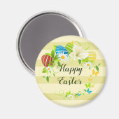 イースターエッグ春の花と蝶リース マグネット (正面/裏面)