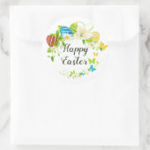 イースターエッグ春の花と蝶リース ラウンドシール (バッグ)