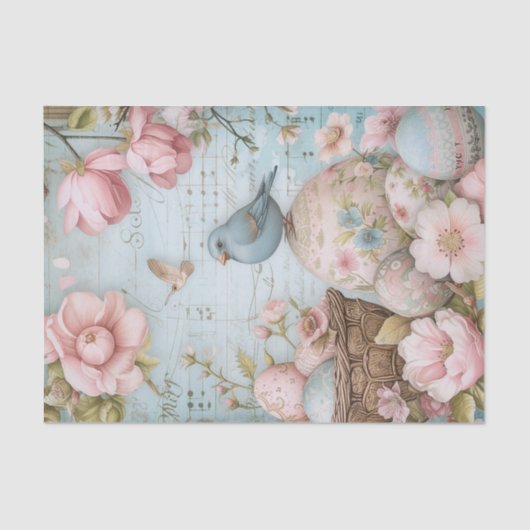 イースターエッグ春ブルーバードで咲く 薄葉紙 (正面)