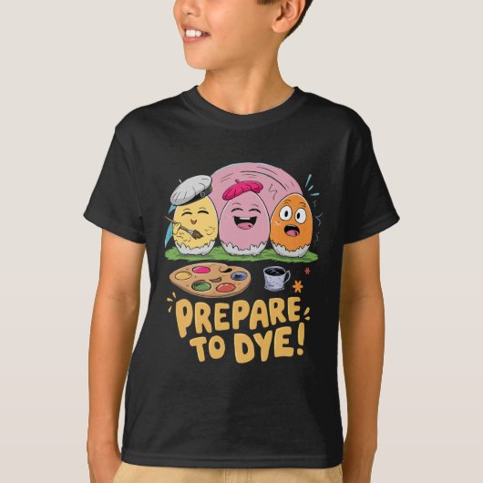 イースターエッグ染色狩りギフトフーを染める準備 Tシャツ (正面)