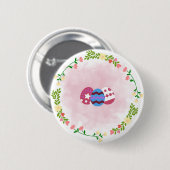 イースターエッグ水彩ボタン 缶バッジ (正面&裏面)