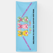 イースターエッグ狩りおもしろいカラフルバナー 横断幕 (縦)