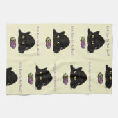 イースターエッグ狩りおもしろい猫 キッチンタオル (横)