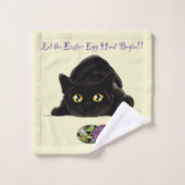 イースターエッグ狩りおもしろい猫 バスタオルセット (ウォッシュタオル)