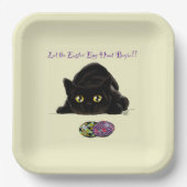 イースターエッグ狩りおもしろい猫 ペーパープレート (正面)