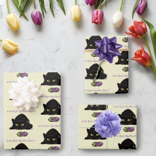 イースターエッグ狩りおもしろい猫 ラッピングペーパーシート