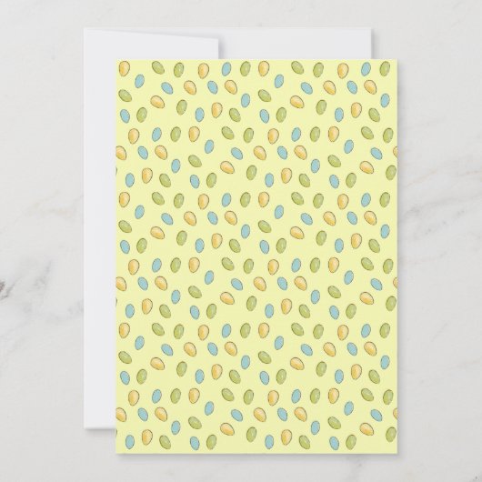 イースターエッグ狩りかわいいバニー絵を描ウサギの黄色 招待状 (裏面)