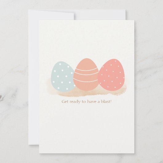 イースターエッグ狩りかわいいバニー 招待状 (裏面)