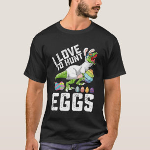 イースターエッグ狩りが大好き恐竜 ティラノサウルス Tシャツ