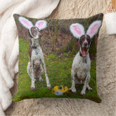 イースターエッグ狩りとパーティードッグスクエア装飾用クッション クッション (ブランケット)