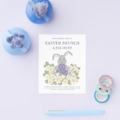 イースターエッグ狩りとブランチかわいいバニーフローラ チラシ (シングル)