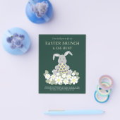 イースターエッグ狩りとブランチかわいいバニーフローラ チラシ (シングル)