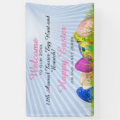 イースターエッグ狩りとブランチ名へようこそ 横断幕 (縦)