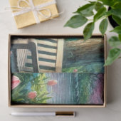 イースターエッグ狩りの子供とピンクのチューリップ 薄葉紙 (ギフト)