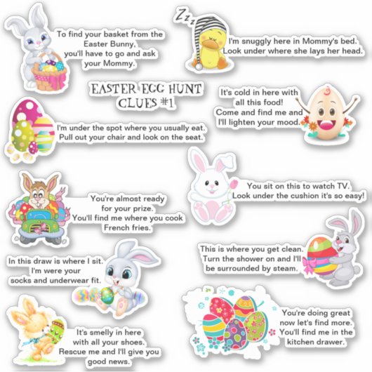 イースターエッグ狩りの手がかり |休日 シール (正面)