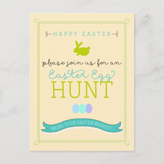 イースターエッグ狩りはがき招待状 インビテーションポストカード (正面)