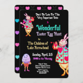 イースターエッグ狩りアリスinワンダーランド招待状 (正面/裏面)