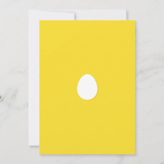 イースターエッグ狩りイエロー招待状とカスタム文字 招待状 (裏面)