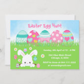 イースターエッグ狩りインターコイズブルーとピンク 招待状 (正面)