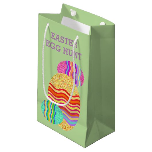 イースターエッグ狩りイースターバニーと卵 スモールペーパーバッグ (正面アングル)