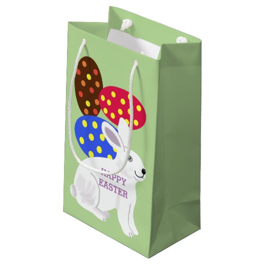 イースターエッグ狩りイースターバニーと卵 スモールペーパーバッグ (裏面アングル)
