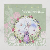 イースターエッグ狩りイースターバニー招待状 招待状 (正面/裏面)