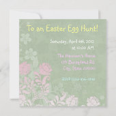 イースターエッグ狩りイースターバニー招待状 招待状 (裏面)