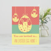 イースターエッグ狩りイースターパーティーお尻お祝い 招待状 (スタンド正面)