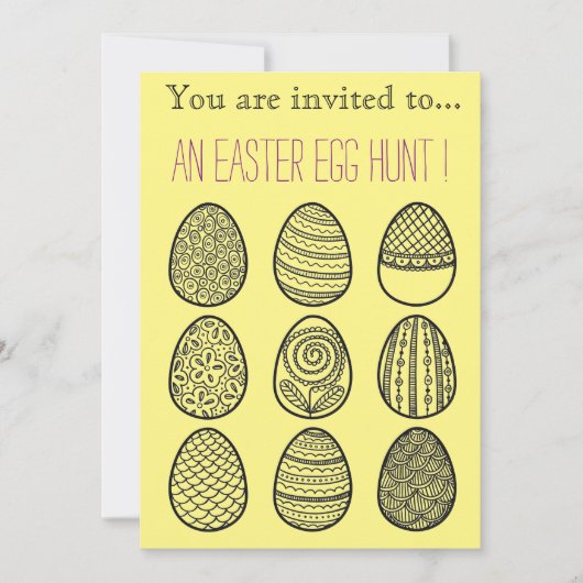 イースターエッグ狩りイースターパーティーお祝い 招待状 (正面)