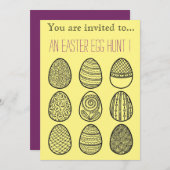 イースターエッグ狩りイースターパーティーお祝い 招待状 (正面/裏面)