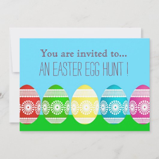 イースターエッグ狩りイースターパーティーかわいいイースターエッグ 招待状 (正面)