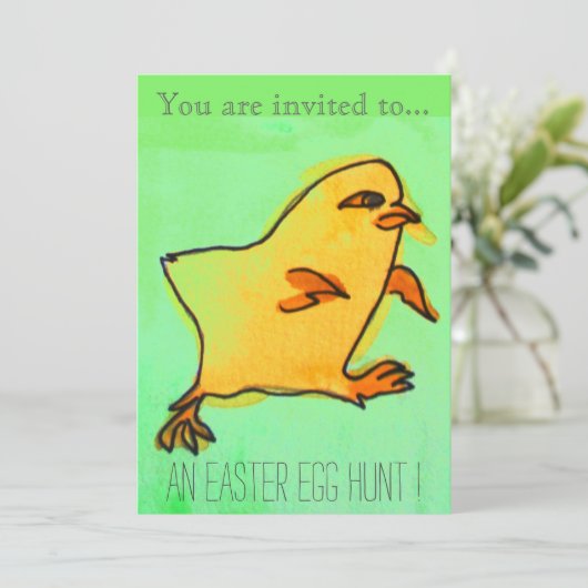 イースターエッグ狩りイースターパーティーイエローシック 招待状 (スタンド正面)