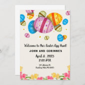 イースターエッグ狩りイースターブルンチバニー 招待状 (正面/裏面)